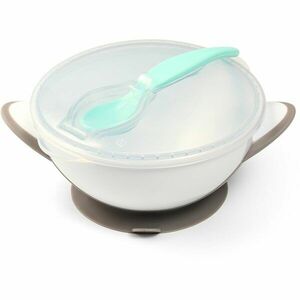 BabyOno Be Active Suction Bowl with Spoon jedálenská sada pre deti Grey 6 m+ 2 ks vyobraziť