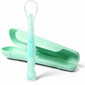 BabyOno Be Active Suction Baby Spoon lyžička + obal Green 6 m+ 1 ks vyobraziť