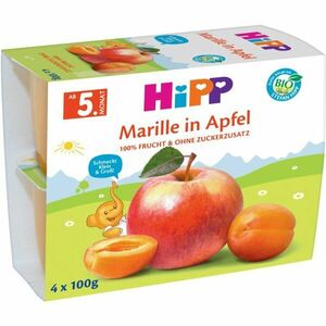 Hipp BIO jablká s marhuľami ovocný príkrm 4x100 g vyobraziť