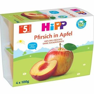 Hipp BIO jablká s broskyňami ovocný príkrm 4x100 g vyobraziť