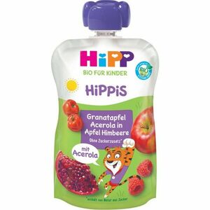 Hipp HiPPis BIO jablko-maliny-granátové jablko-acerola detský príkrm 100 g vyobraziť