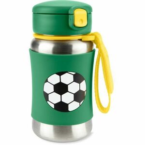 Skip Hop Spark Style Straw Bottle fľaša na vodu z nehrdzavejúcej ocele s rúrkou Fotbal 12 m+ 350 ml vyobraziť