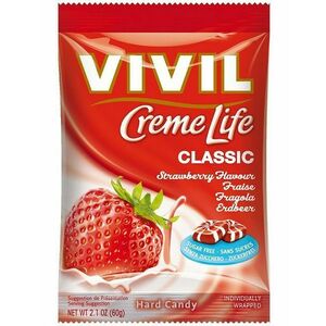 Vivil Bonbons Creme Life Classic drops s jahodovo-smotanovou príchuťou bez cukru 110 g vyobraziť
