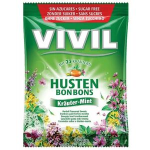 Vivil Bonbons husten drops s mentolovo-bylinkovou príchuťou s 23 bylinami bez cukru vyobraziť