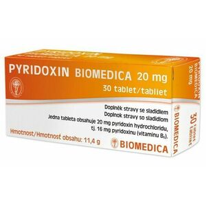 Pyridoxin 20 mg 30 tabliet vyobraziť
