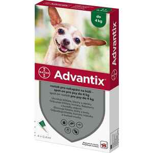 Advantix Spot-on pre psy do 4 kg 4 x 0.4 ml vyobraziť