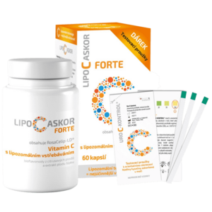 Lipo C Ascor Forte vitamín C s lipozomálnym vstrebávaním 60 kapsúl + testovacie prúžky 4 ks vyobraziť