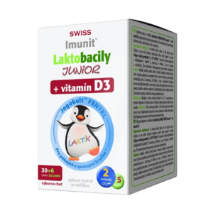 Swiss Imunit Laktobacily Junior + vitamín D3 36 tabliet vyobraziť