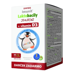 Swiss Imunit Laktobacily Junior + vitamín D3 72 tabliet vyobraziť