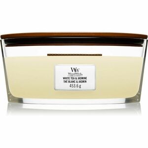 Woodwick White Tea & Jasmine vonná sviečka s dreveným knotom (hearthwick) 453.6 g vyobraziť