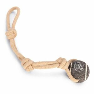 BEEZTEES Minus One hračka pre psov tenisová loptička s lanom a popruhom na ruku priemer 6 cm 1 ks vyobraziť