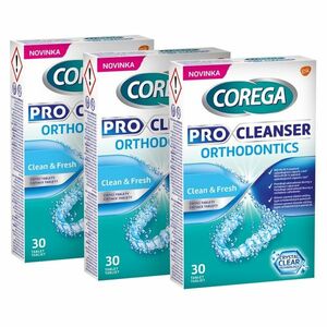 COREGA Pre cleanser orthodontics čistiace tablety pre strojčeky 3 x 30 kusov vyobraziť