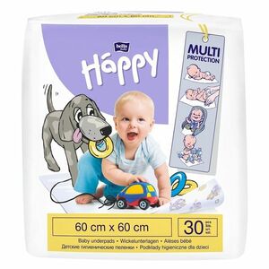 BELLA HAPPY Baby prebaľovacie podložky 60 x 60 cm 30 kusov vyobraziť