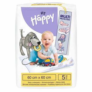 BELLA HAPPY Baby detské hygienické podložky 60 x 60 cm 5 kusov vyobraziť
