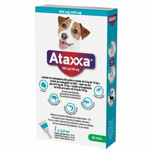 ATAXXA 500 mg/100 mg roztok na kvapkanie na kožu pre psov od 4 kg do 10 kg 1 pipeta vyobraziť