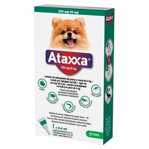 ATAXXA 200 mg/40 mg roztok na kvapkanie na kožu pre psov do 4 kg 1 pipeta vyobraziť