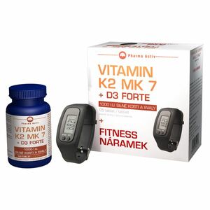 PHARMA ACTIV Vitamín K2 MK 7 + D3 Forte 125 tabliet + FITNESS náramok s krokomerom vyobraziť