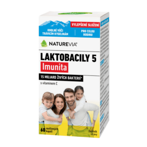 NATUREVIA Laktobacily "5" imunita s vitamínom C 60 kapsúl vyobraziť