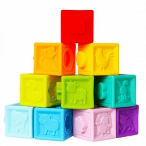 Bam-Bam Rubber Blocks mäkké senzorické hracie kocky 6m+ Animals 10 ks vyobraziť