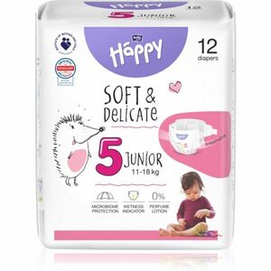 BELLA Baby Happy Soft&Delicate Size 5 Junior jednorazové plienky 11-18 kg 12 ks vyobraziť