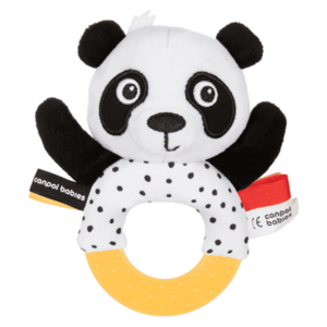 CANPOL BABIES BabiesBoo senzorická hračka panda s hryzadlom a hrkálkou vyobraziť