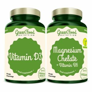 GREENFOOD NUTRITION Magnesium chelate 90 kapsúl + vitamín D3 60 kapsúl vyobraziť