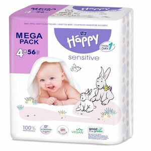 BELLA HAPPY Baby mega pack čistiace vlhčené obrúsky sensitive 224 kusov vyobraziť