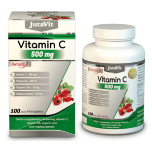 JUTAVIT Vitamín C 500 mg + D3 400 IU + zinok 15 mg s extraktom zo šípok 100 tabliet vyobraziť