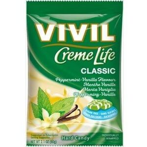 Vivil Bonbons Creme Life Classic drops s vanilkovo-mätovou smotanovou príchuťou bez cukru 110 g vyobraziť