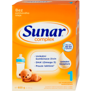 Sunar Complex 1 počiatočné dojčenské mlieko 600 g vyobraziť