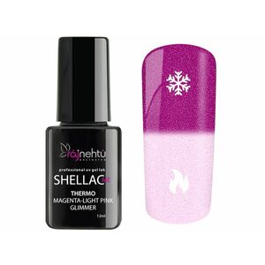 Ráj nehtů UV gel lak Shellac Me Thermo 12ml - Magenta-Light Pink Glimmer vyobraziť