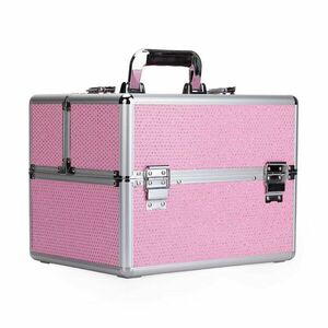 Kosmetický kufřík SENSE - glitter, růžový vyobraziť
