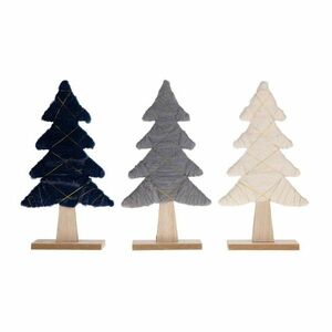 deco Vianočný stromček textil/drevo biely 19x5x33, 5cm vyobraziť