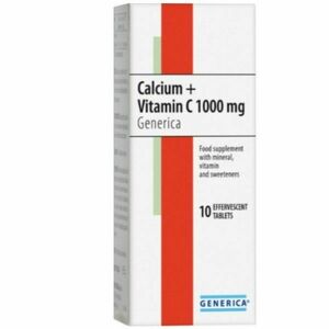 Generica Calcium + Vitamin C 1000mg eff 10tbl vyobraziť