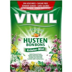 VIVIL BONBONS HUSTEN drops s mentolovo-bylinkovou príchuťou s 23 bylinami, bez cukru 1x60 g vyobraziť