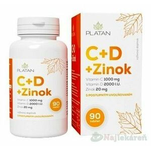 PLATAN Vitamín C + D + Zinok vyobraziť