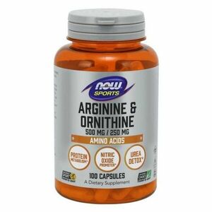 Arginín & Ornitín 500 mg / 250 mg - NOW Foods, 250cps vyobraziť