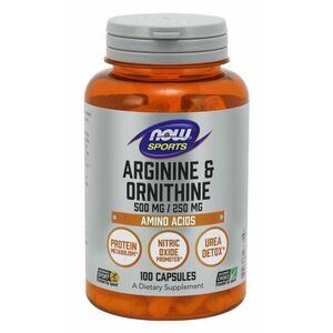 Arginín & Ornitín 500 mg / 250 mg - NOW Foods, 100cps vyobraziť