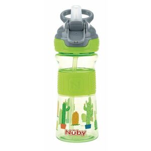 NUBY Fľaša športová s mäkkou sklopiteľnou slamkou 360 ml, zelená, 3+ vyobraziť