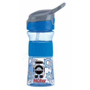 NUBY Fľaša športová s mäkkou sklopiteľnou slamkou 360 ml, modrá, 3+ vyobraziť