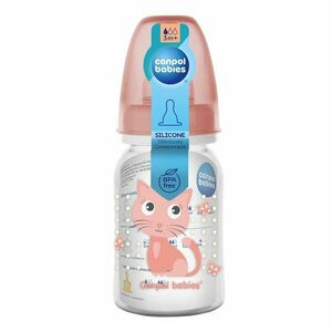 CANPOL BABIES Fľaša s potlačou Cute Animals 120 ml - ružová vyobraziť