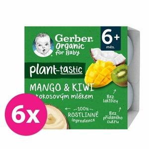 6x GERBER Organic 100% Dezert rastlinný mango a kiwi s kokosovým mliekom 4 x 90 g​ vyobraziť
