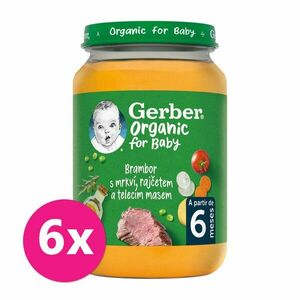 6x GERBER Organic detský príkrm zelenina s teľacím mäsom 190 g vyobraziť