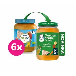 6x GERBER Organic detský príkrm mrkva a rajčiny s morčacím mäsom 190 g vyobraziť