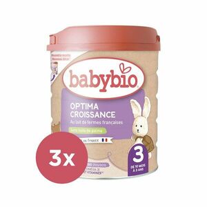 3x BABYBIO OPTIMA 3 Croissance dojčenské bio mlieko 800 g vyobraziť