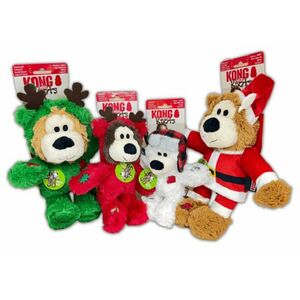 Kong Dog Holiday Wild Knots Bear hračka s pískatkom pre psy, veľ. M vyobraziť