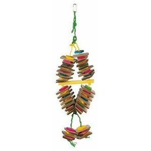 Trixie Toy on a sisal rope with cardboard, wood, coloured, 18 × 35 cm, multi coloured vyobraziť