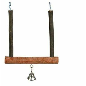 Trixie Swinging trapeze with bell, bark wood, 12 × 15 cm vyobraziť