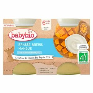 BABYBIO Brassé z ovčieho mlieka mango 2x 130 g vyobraziť