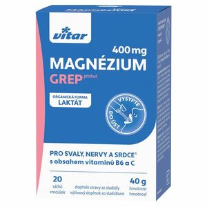 VITAR Magnézium 400 mg + vitamín B6 + vitamín C príchuť grep 20 sáčkov vyobraziť